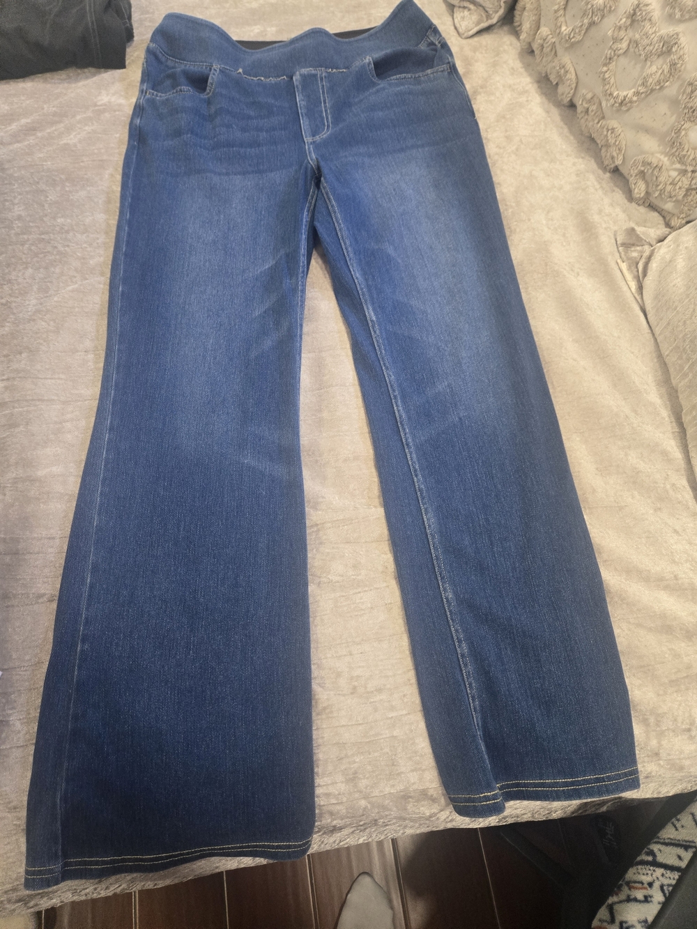 Large Petite HALARA Dark Blue Boot-Cut Women's Jeans